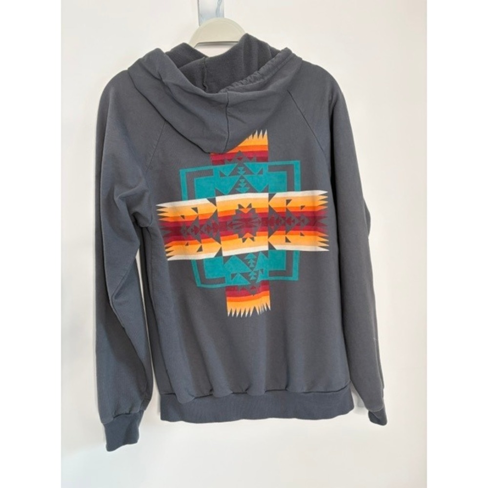 Vintage Pendleton Womens Gray‎ Southwestern Zip Hoodie Sweatshirt Made in USA